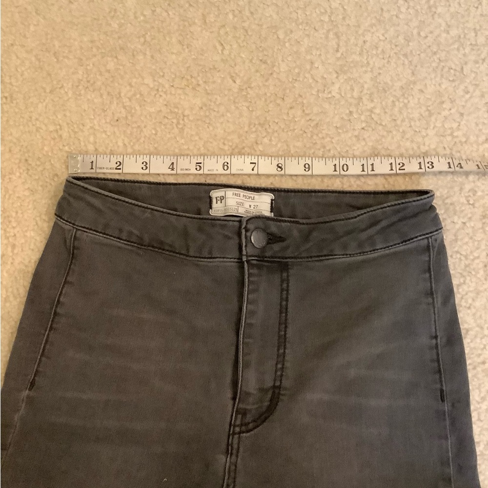 Free People Just Float Flare Bell Bottom Pant Jeans Black Grey size 27/4 Small. - Picture 7 of 16